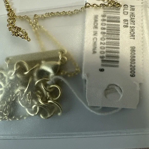 Kendra Scott Ari Heart Gold Tone Pendant Necklace Neon Pink Magnesite 15-17 Inch - Picture 7 of 8